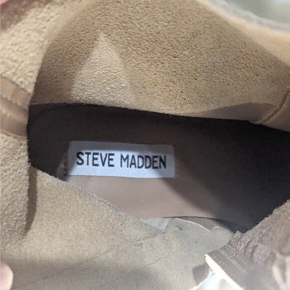 Steve Madden Calabria Suede Block Heel Ankle Boots Sand Tan Women's Size 10 M - Picture 11 of 12
